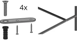 Befestigungslasche für Eiermann 3 Tischbock - 4er Set
