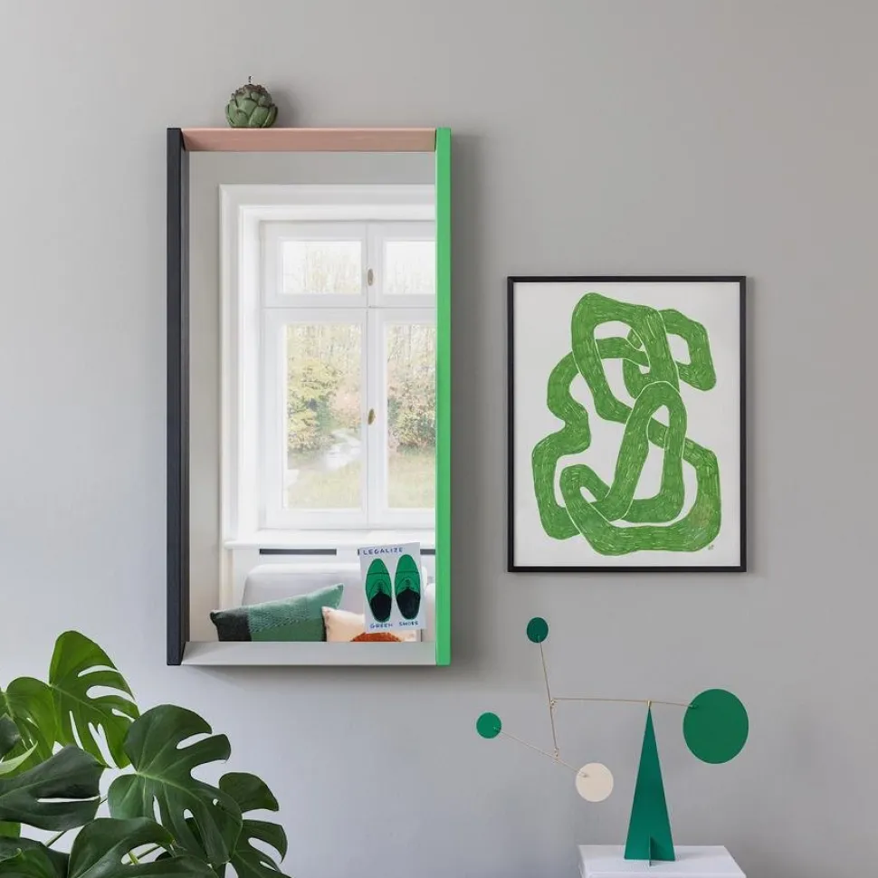 Colour Frame Mirror, Mittel (48 cm x 91 cm), Blau / Orange