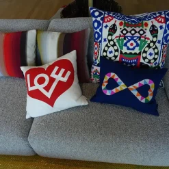 Graphic Print Pillows, Snake, ultramarin