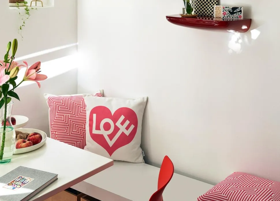 Graphic Print Pillows, Snake, ultramarin