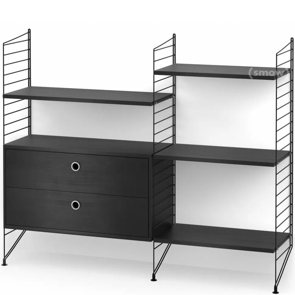 String System Bodenregal mit Schubladen