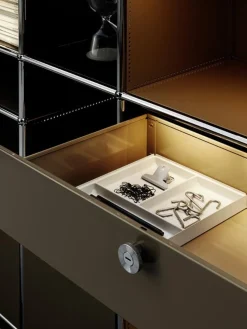 USM Inos Materialeinsatz für flache Schublade (Rollcontainer)